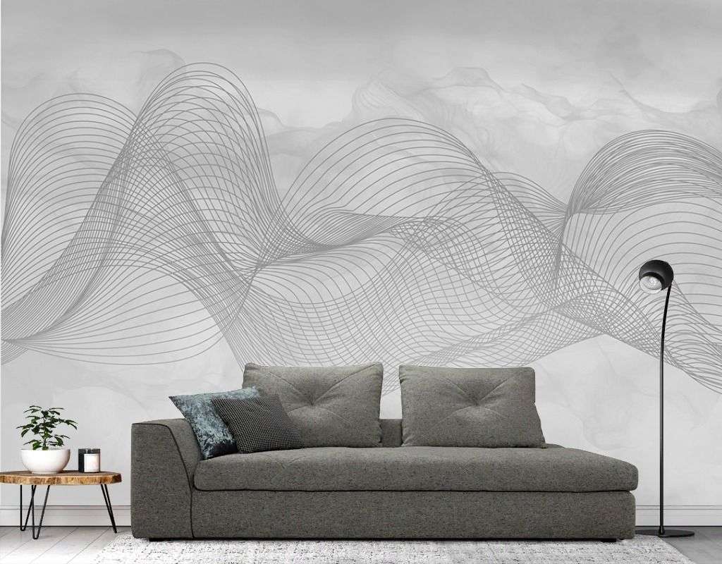 Фотообои в интерьере светлые линии  9-1962 фото