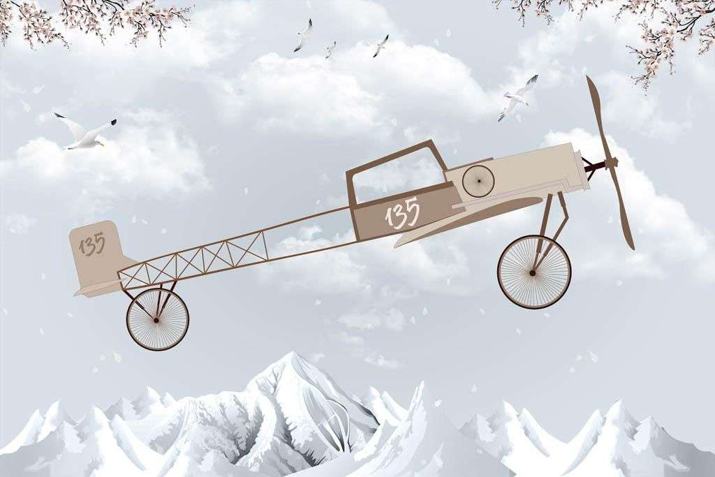 Фотообои в интерьере волшебный самолетик  12-820 фото