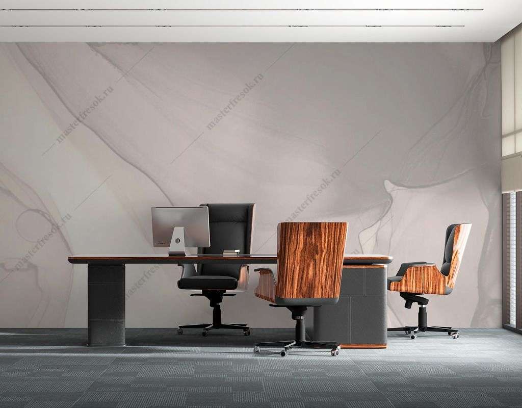 Фотообои в интерьере серый фон с разводами  9-1542 фото