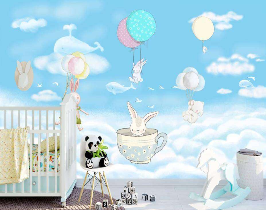 Фотообои в интерьере кролик в чашке  15-301 фото