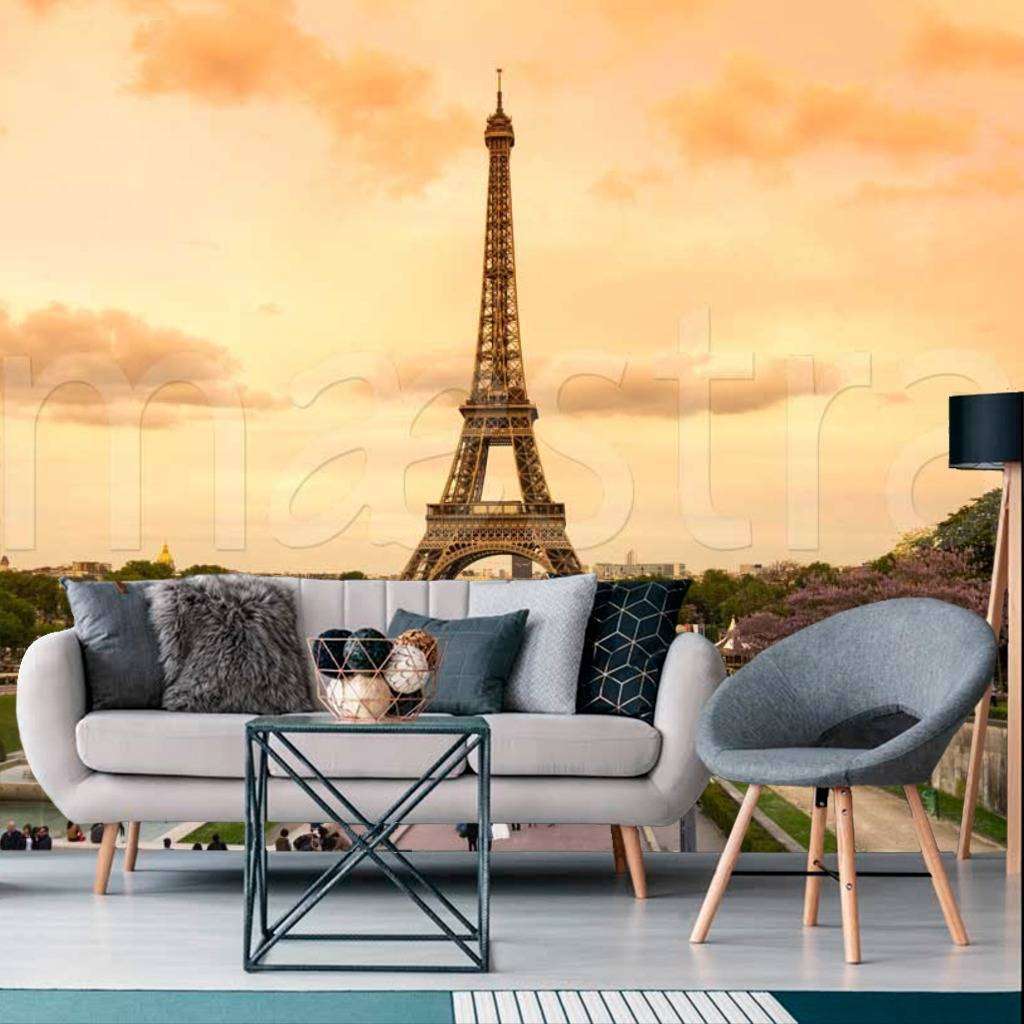 Фотообои Бесшовные обои на стену:  Эйфелева башня вид снизу. Артикул: 9-749  