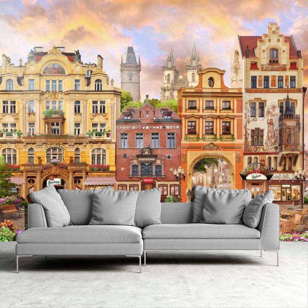 Фотообои Кафе в дворике вечером  11-164