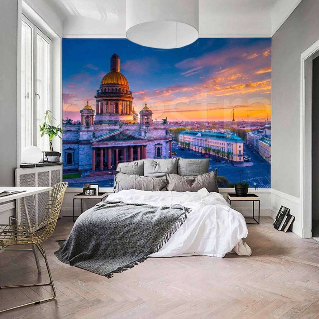 Фотообои в интерьере исаакиевский собор в лучах вечернего солнца  9-672 фото