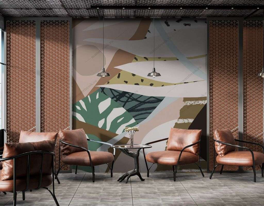 Фотообои в интерьере абстрактный стиль  9-1517 фото