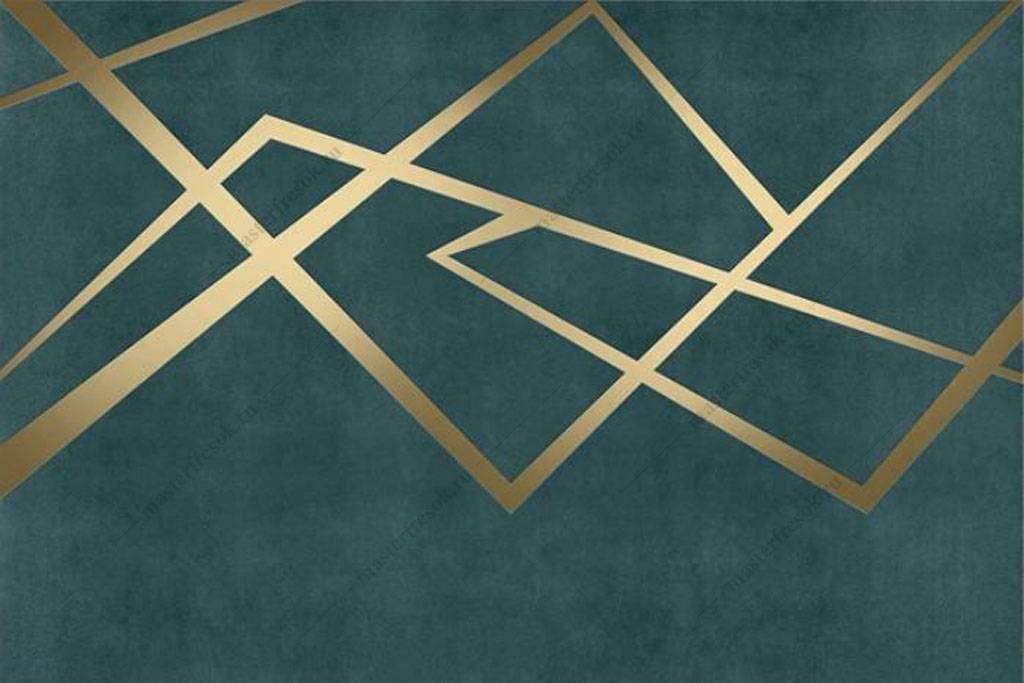 Фотообои в интерьере золотая геометрия  16-052 фото