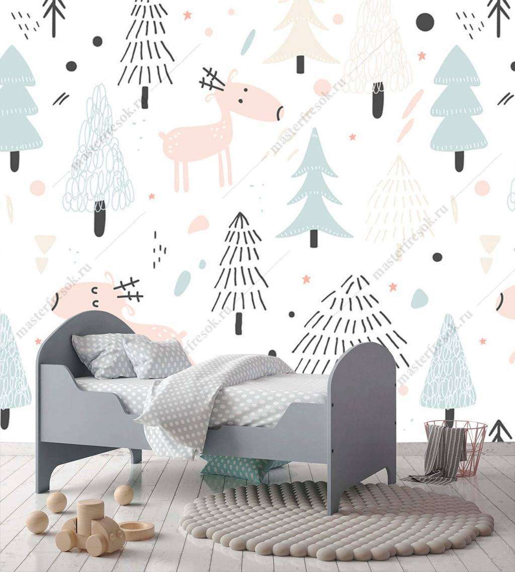 Фотообои в интерьере лес фон  12-708 фото