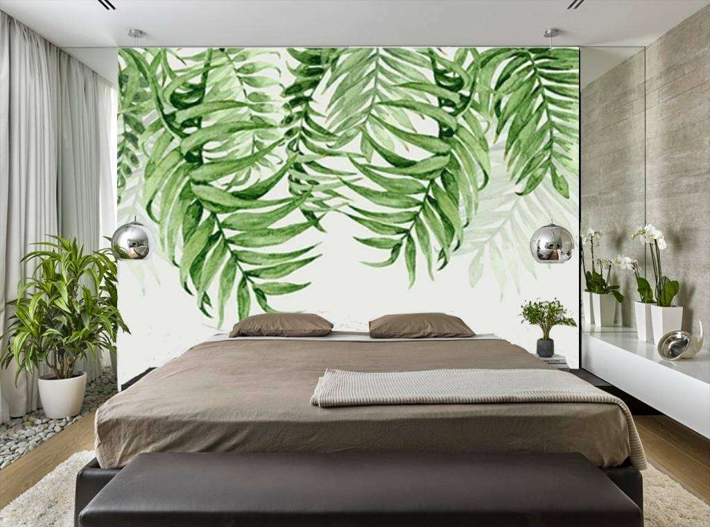 Фотообои в интерьере тропические ветви  15-537 фото