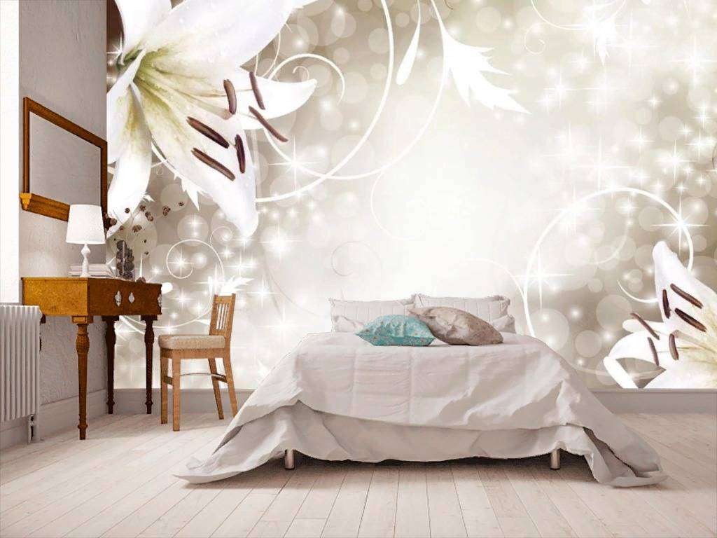 Фотообои в интерьере лилии цветы  15-738 фото