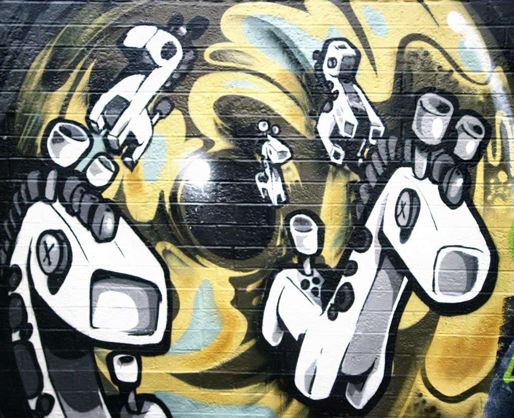 Фотообои в интерьере 3d граффити  12-1280 фото