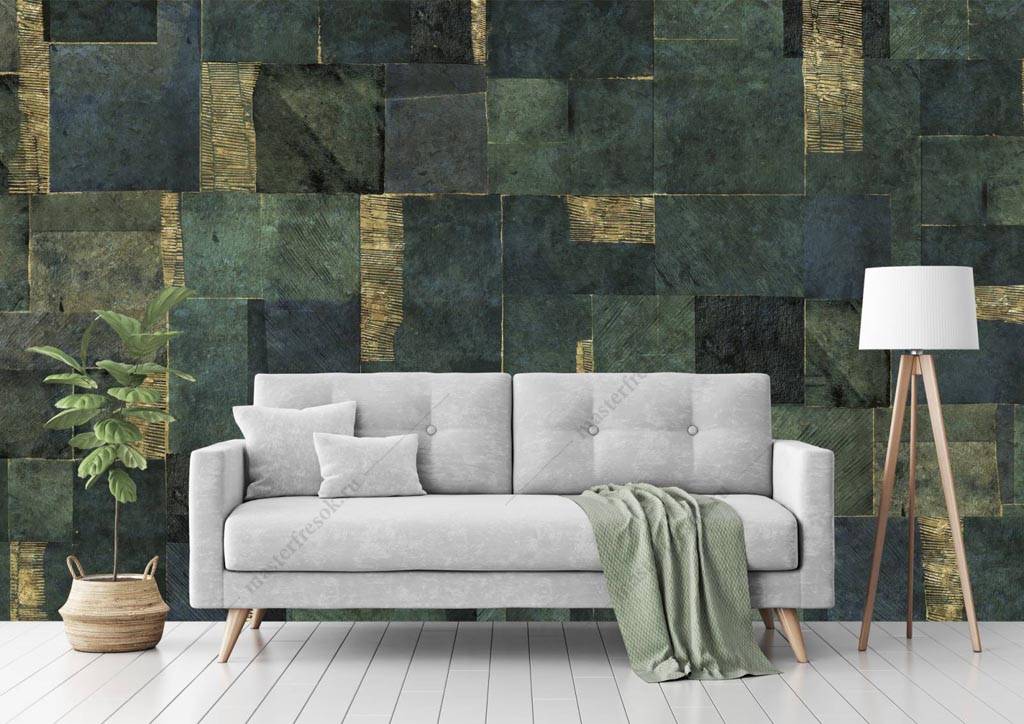 Фотообои Зеленая геометрия  9-1237