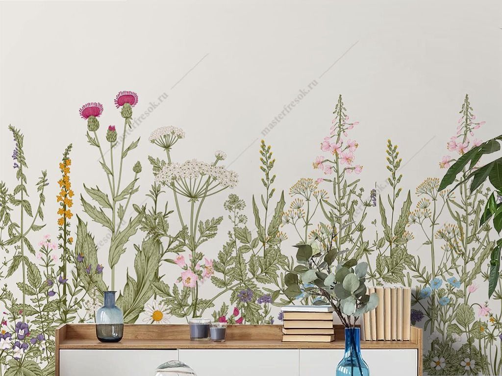 Фотообои в кухню Полевые цветы  9-1863