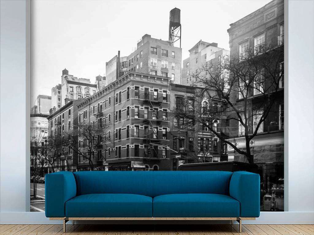 Фотообои Бесшовные обои на стену:  Черно белая улица Нью Йорка. Артикул: 9-831  