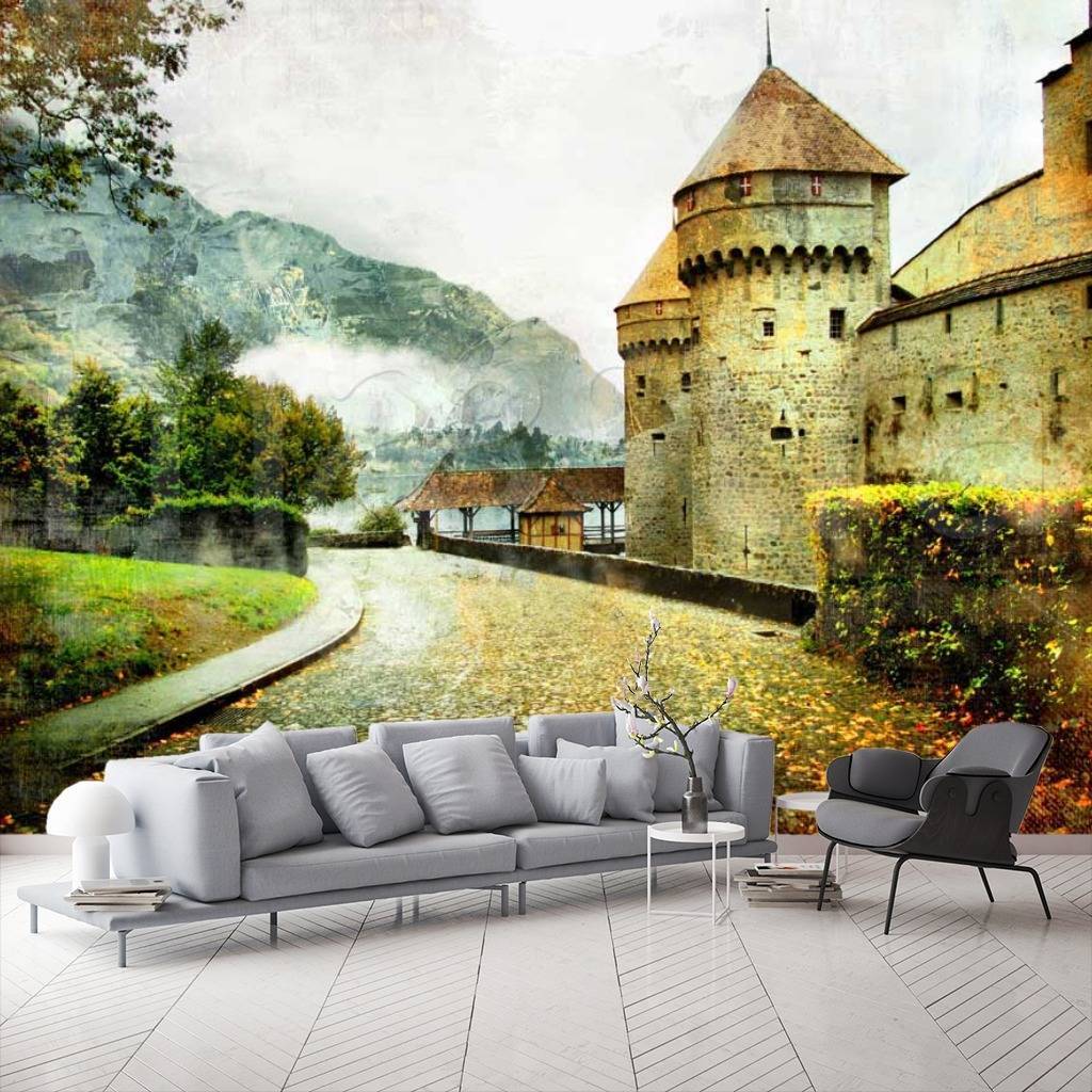 Фотообои Улочка ведущая в горы через замок  11-101