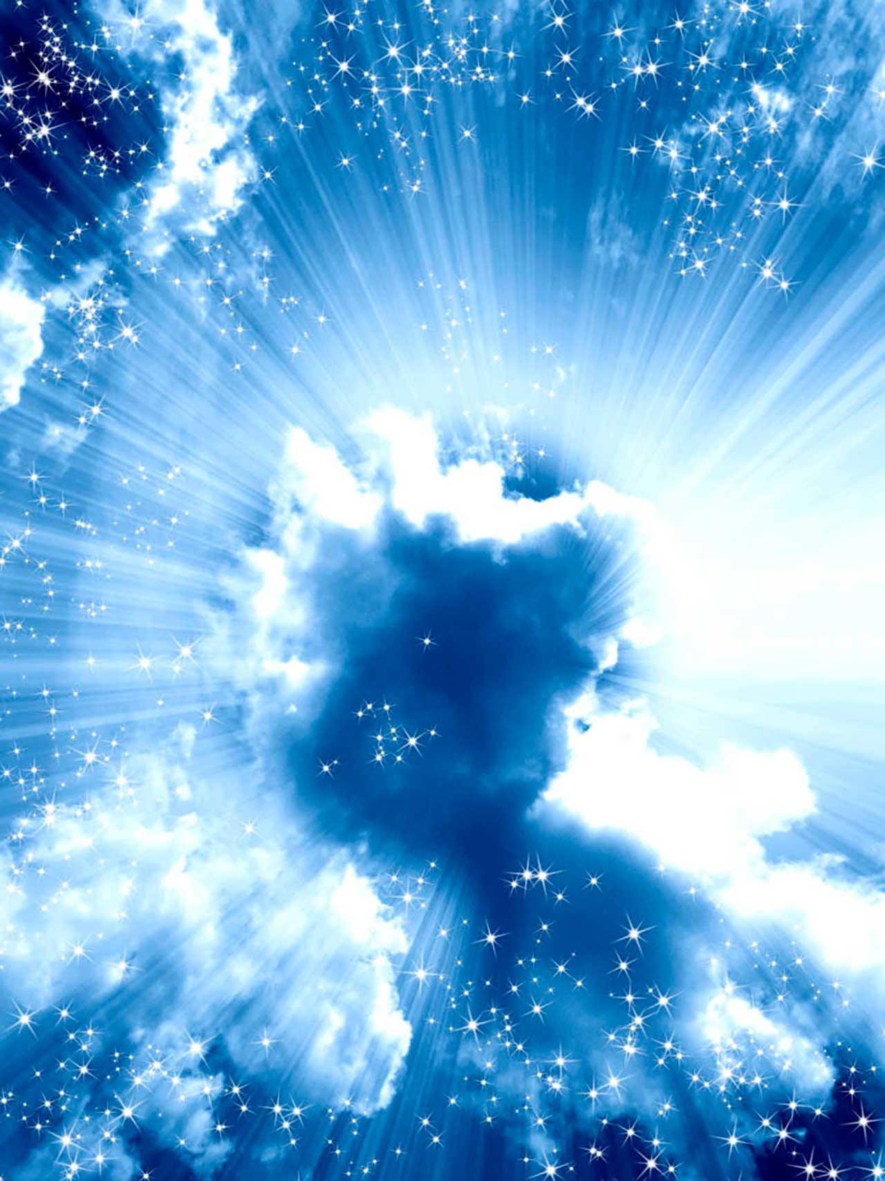 Фотообои в интерьере звездное небо с лучами  9-321 фото