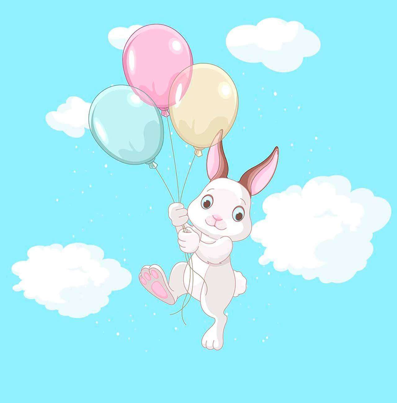 Фотообои в интерьере на шарах в облака  9-164 фото