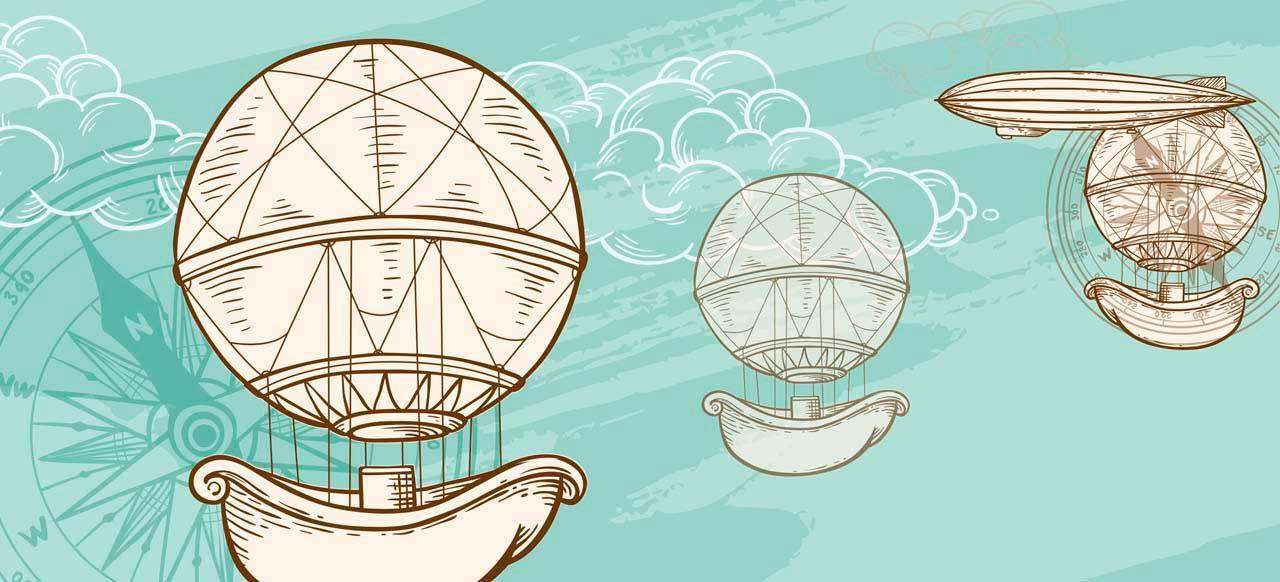 Фотообои в интерьере воздушные шары ретро  12-428 фото