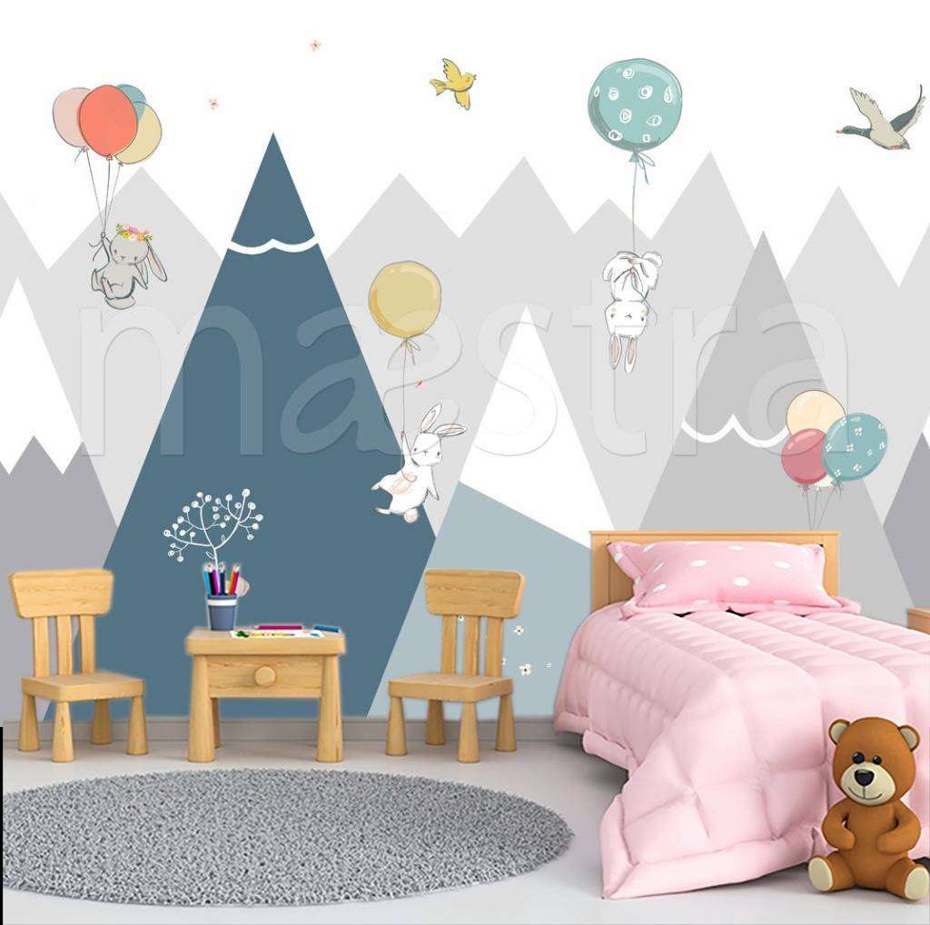 Фотообои в интерьере горы с животными  12-449 фото