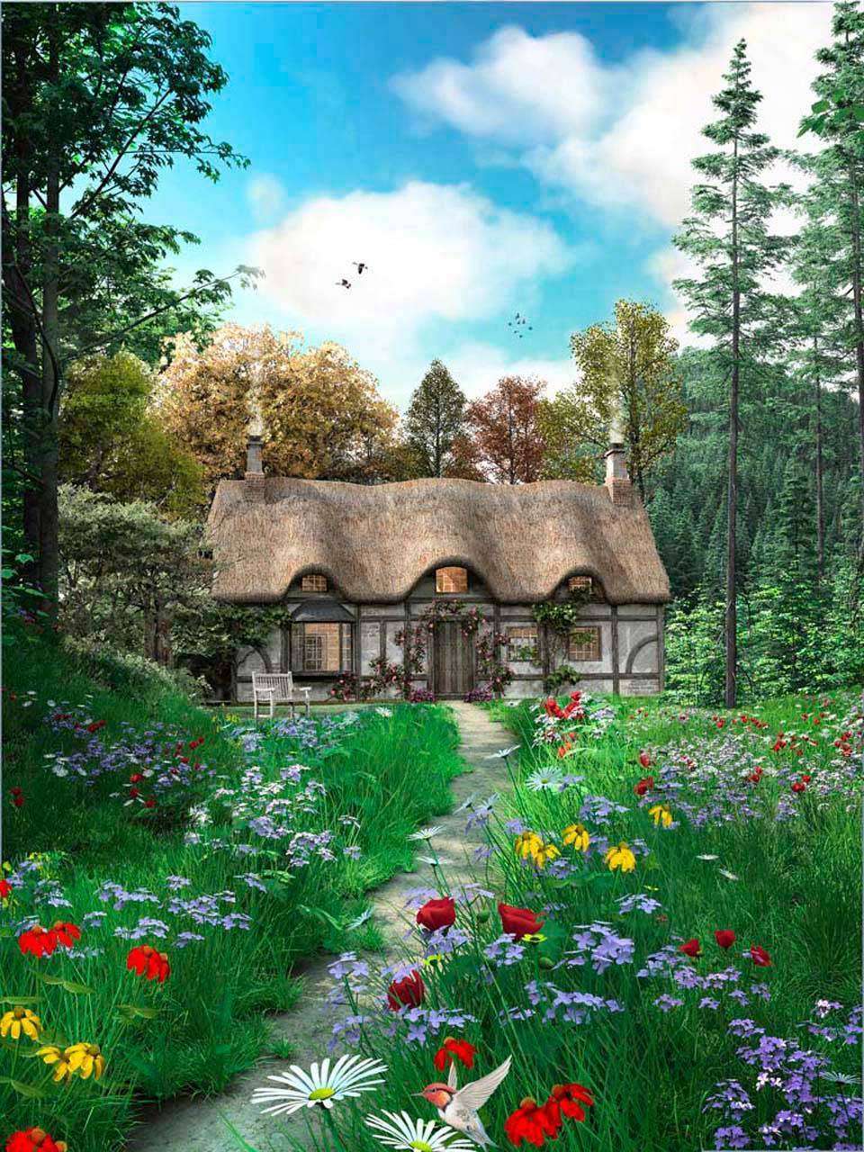 Фотообои в интерьере усадьба в роще  8-125 фото