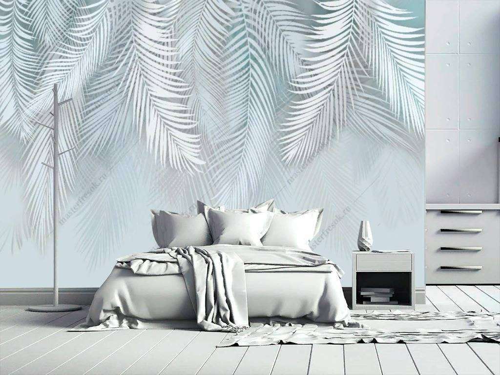 Фотообои Бесшовные обои на стену:  Листья пальмы фон. Артикул: 10-769  