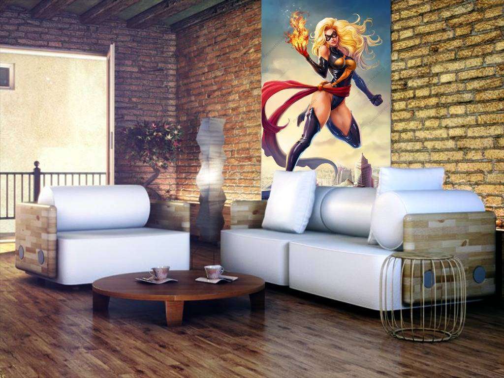 Фотообои в интерьере мисс марвел  12-1081 фото
