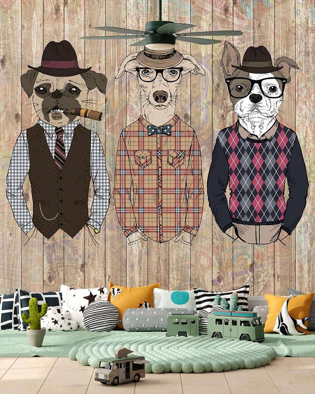 Фотообои в интерьере хипстер  14-346 фото