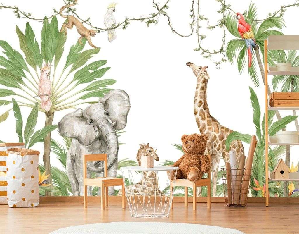 Фотообои в интерьере джунгли для детей  12-1658 фото