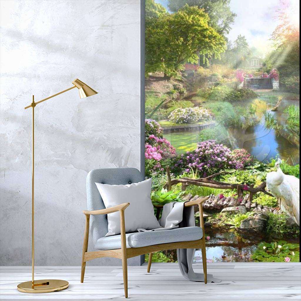 Фотообои Бесшовные обои на стену:  Сад в лучах солнца. Артикул: 6-020  