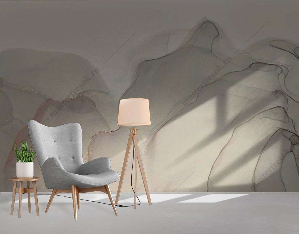 Фотообои в интерьере акварельный мрамор  9-1565 фото