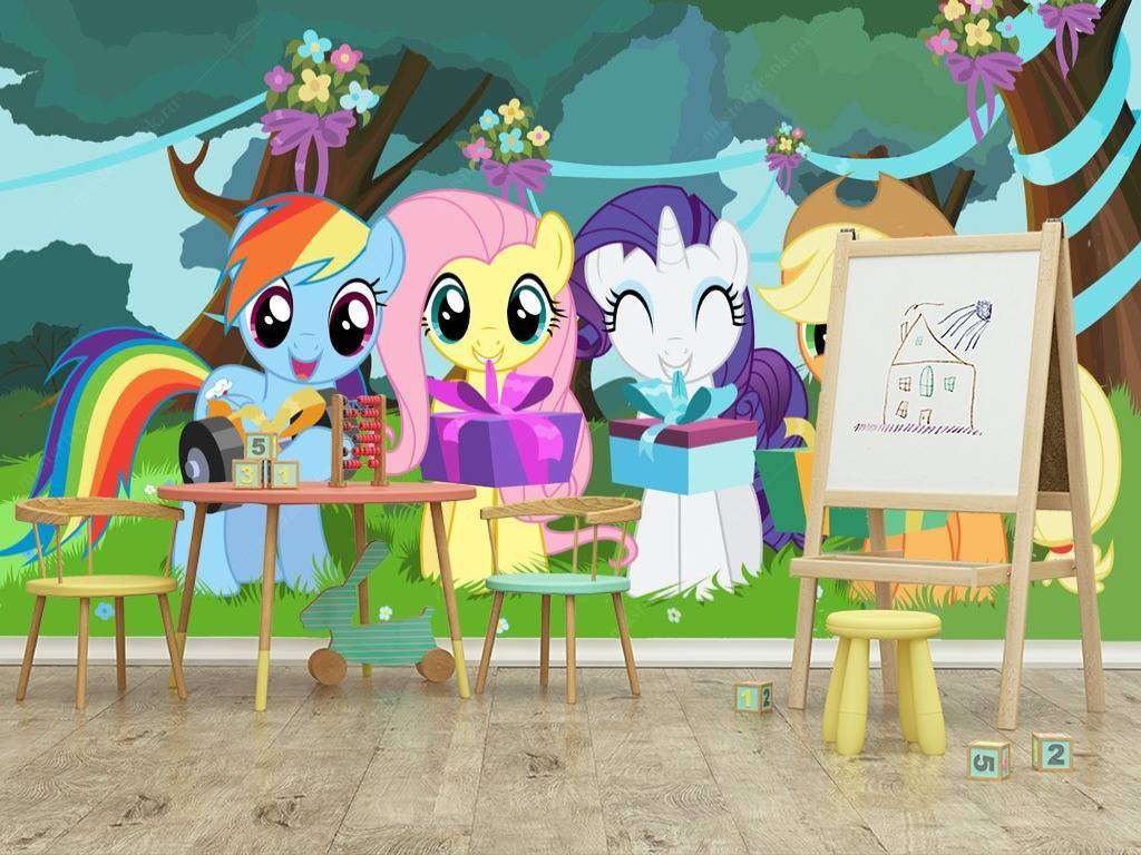 Фотообои в интерьере пони в лесу  12-609 фото