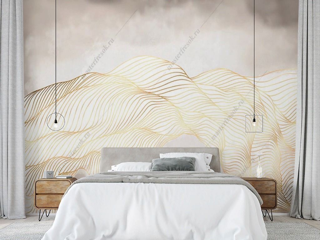 Фотообои Золотая волна  9-1728