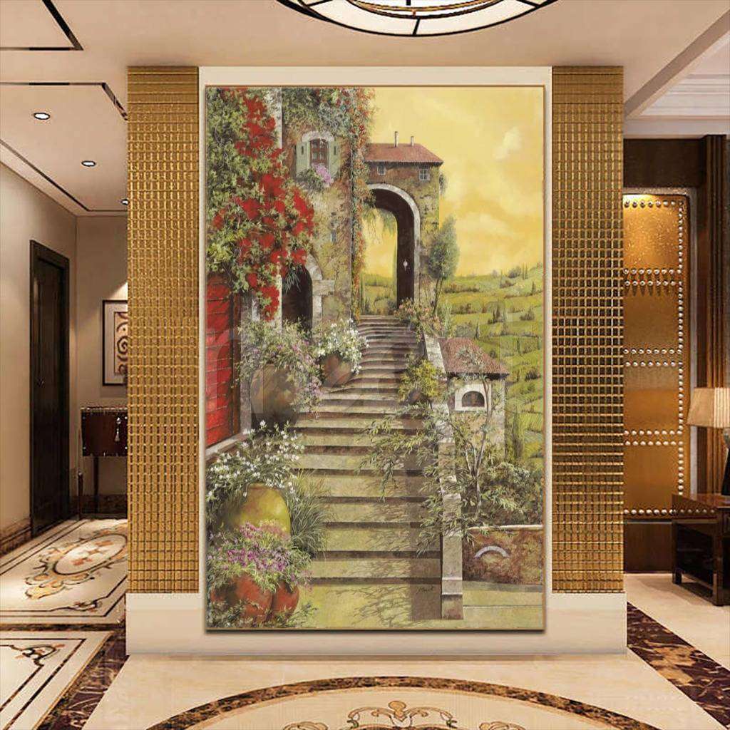 Фотообои Узкая улочка в желтых тонах  8-062