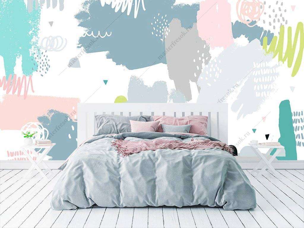 Фотообои в интерьере цветная абстракция  9-1128 фото