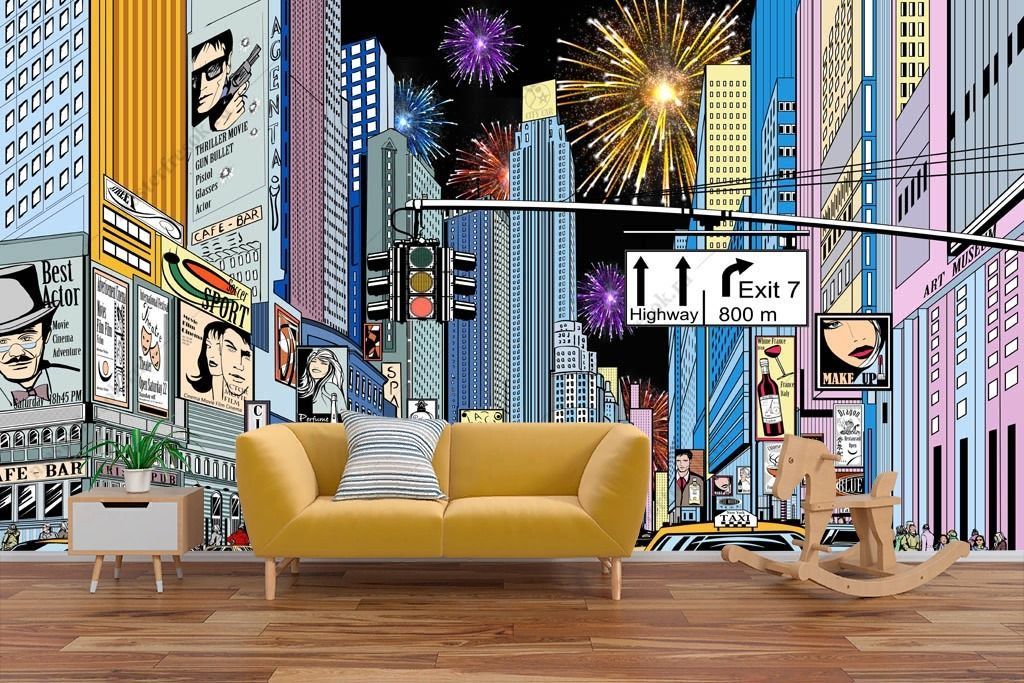 Фотообои Комикс город  14-240
