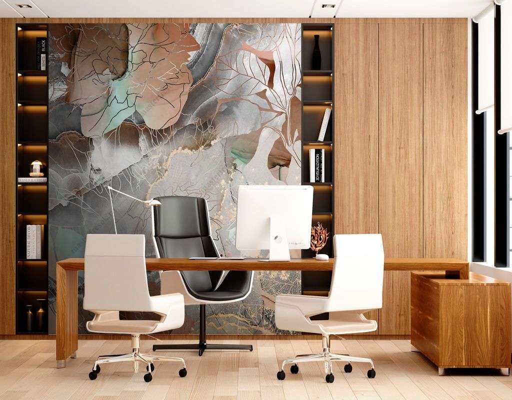 Фотообои в интерьере абстрактные лепестки  9-1618 фото