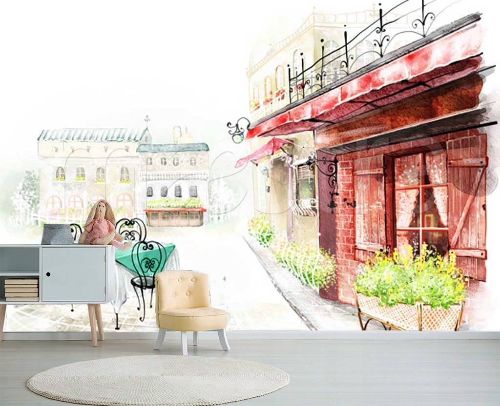 Фотообои Кафе на улочке  12-311