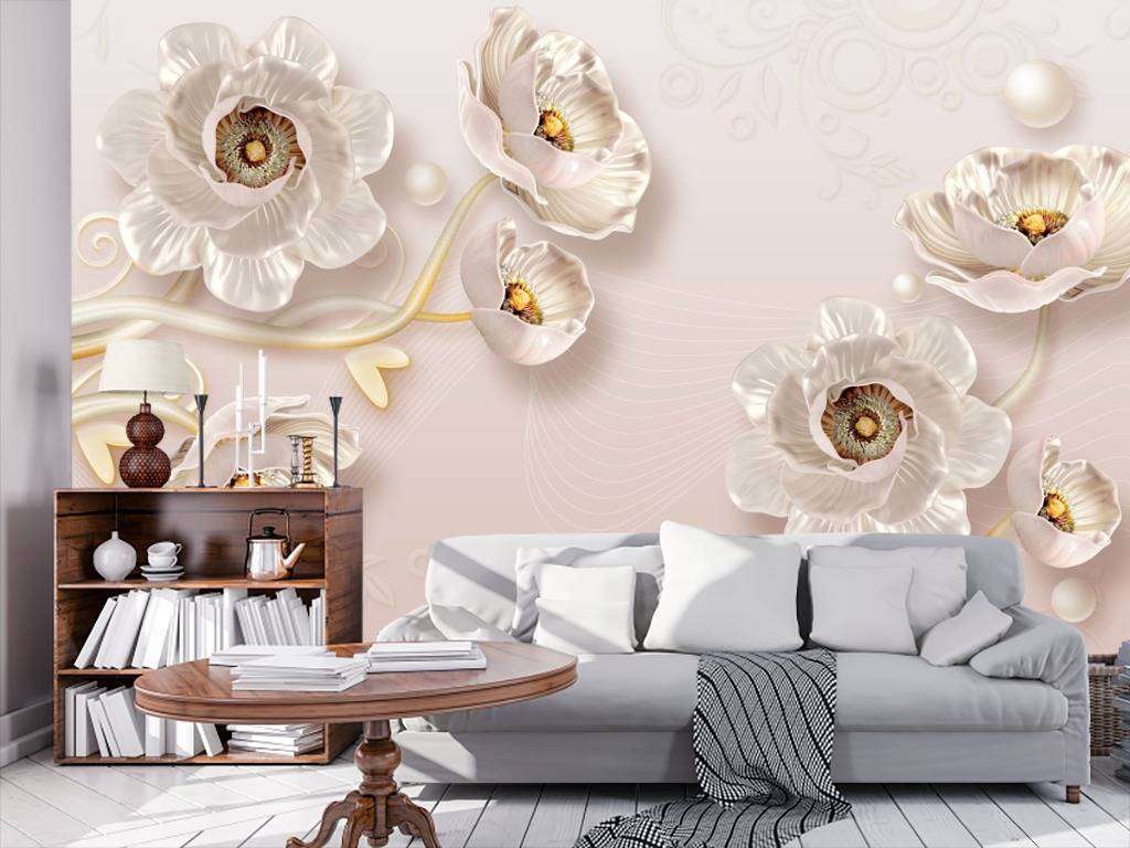 Фотообои Бесшовные обои на стену:  Розовые цветы. Артикул: 10-612  