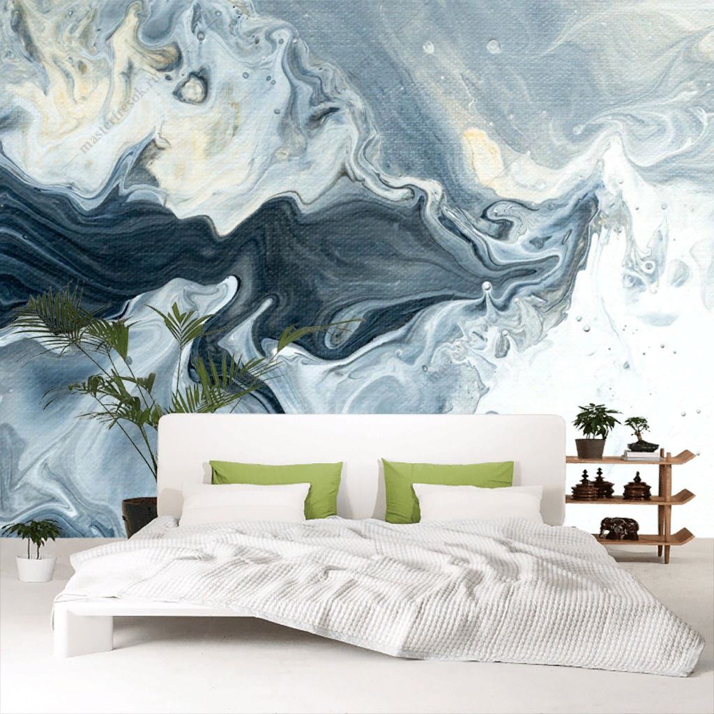 Фотообои Серо-голубой мрамор  9-1660