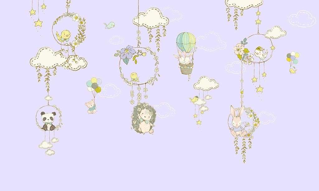 Фотообои в интерьере детские. животные и ловцы снов  12-1621 фото