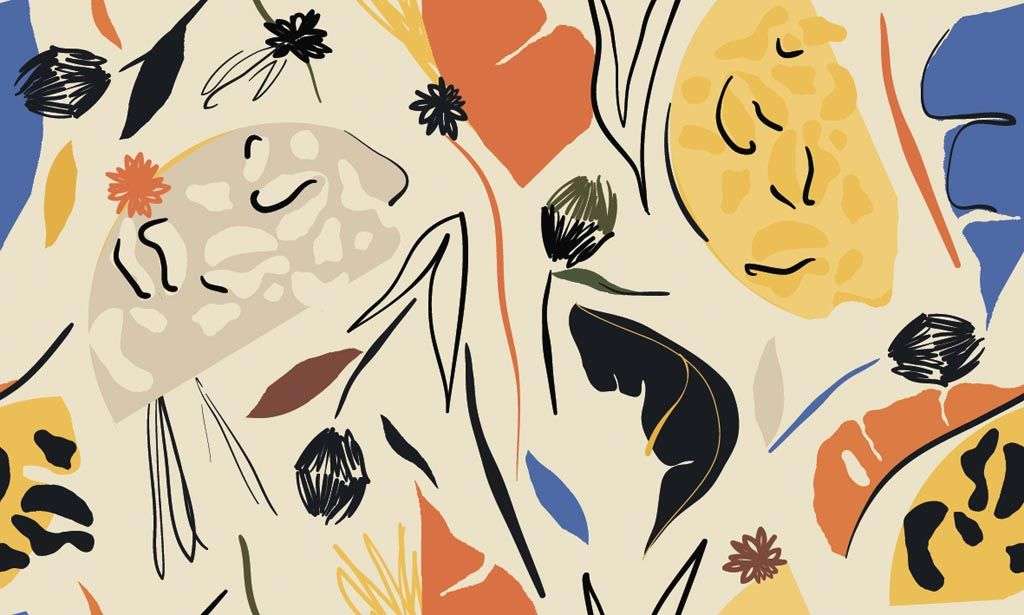 Фотообои в интерьере абстрактный цветочный узор  9-1119 фото