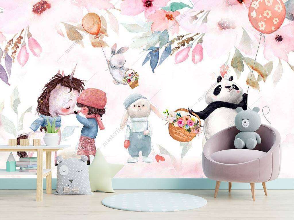 Фотообои в интерьере детские иллюстрации  14-009 фото