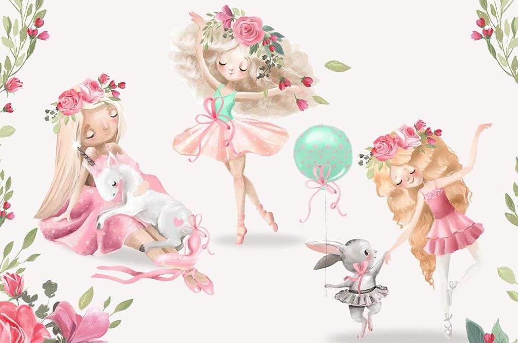 Фотообои в интерьере девочки балерины  14-427 фото