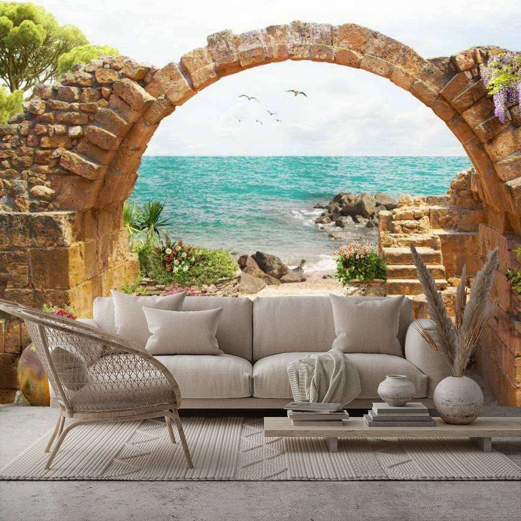 Фотообои в интерьере арка каменная  17-0054 фото