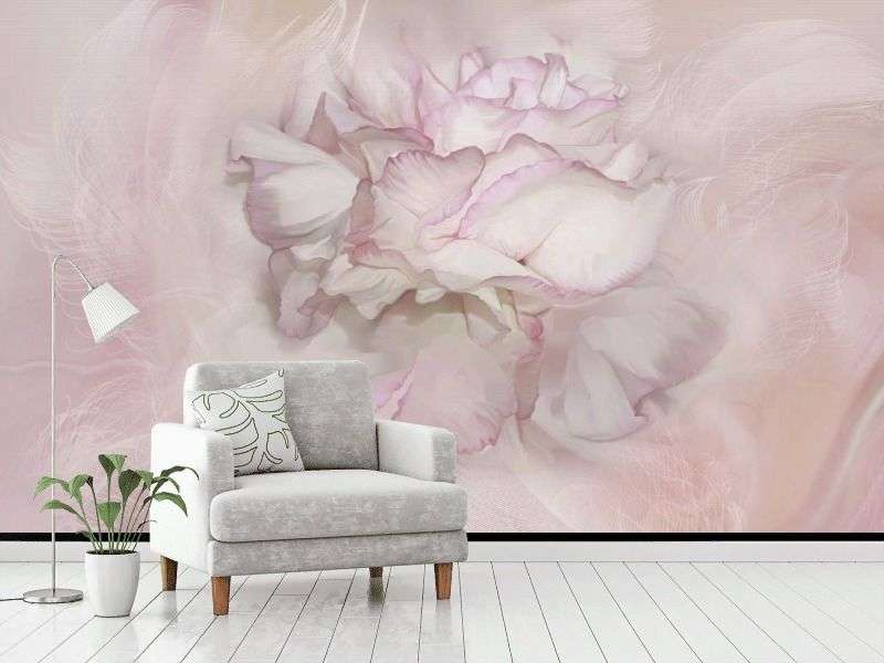 Фотообои в интерьере пион розовый 3д  13-733 фото