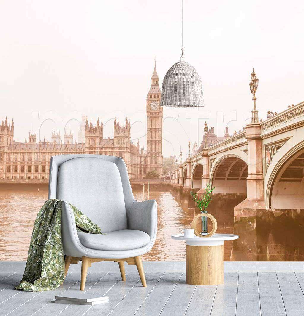 Фотообои в интерьере лондон светлый  9-447 фото