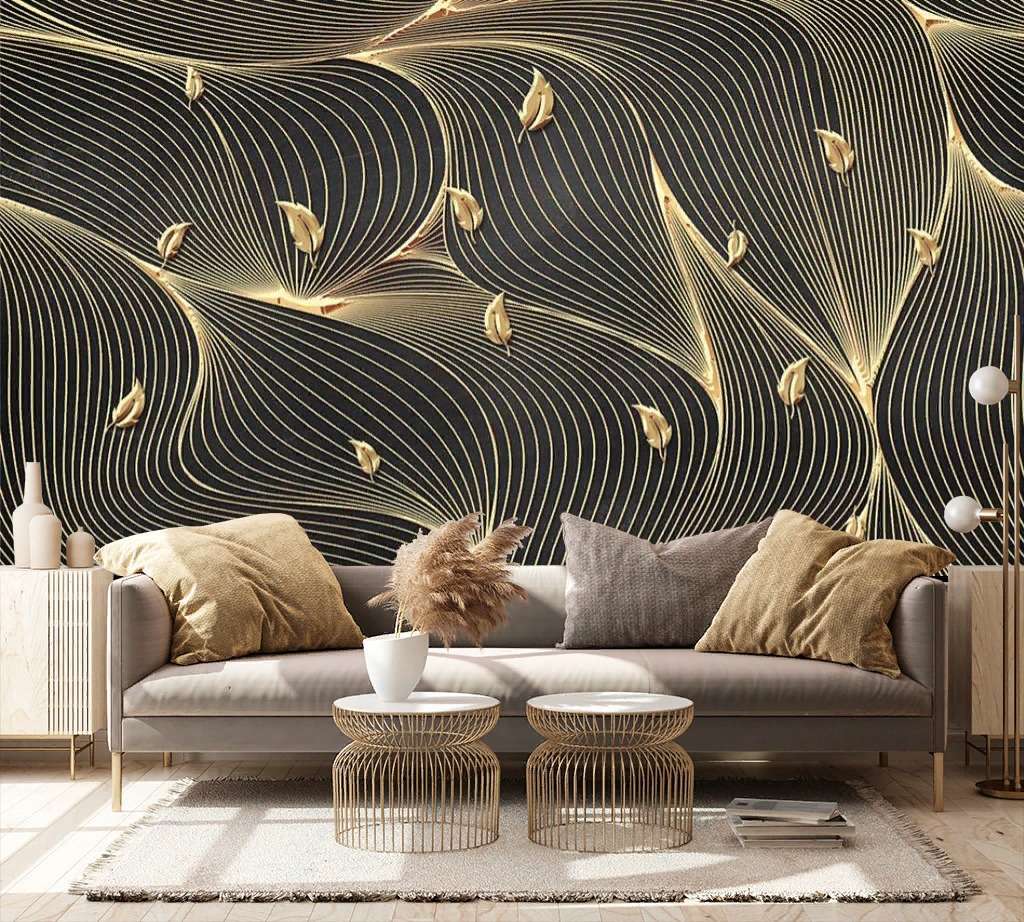 Фотообои Бесшовные обои на стену:  Листья абстракция. Артикул: 9-1654  