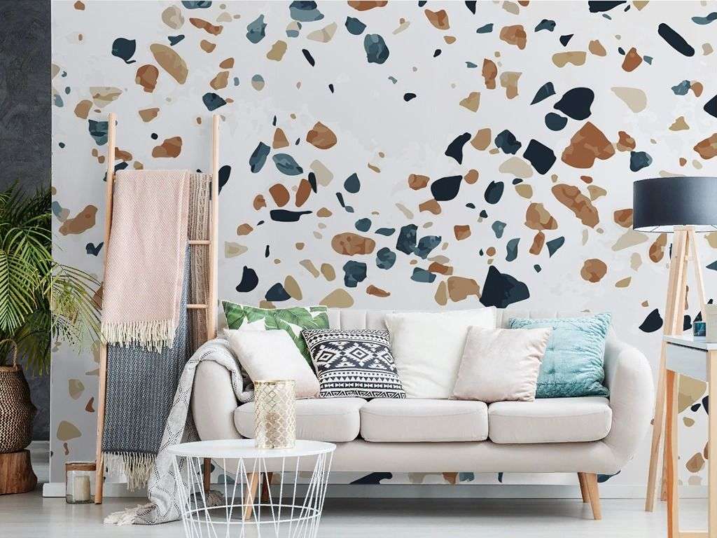 Фотообои в интерьере каменная плитка  9-1918 фото