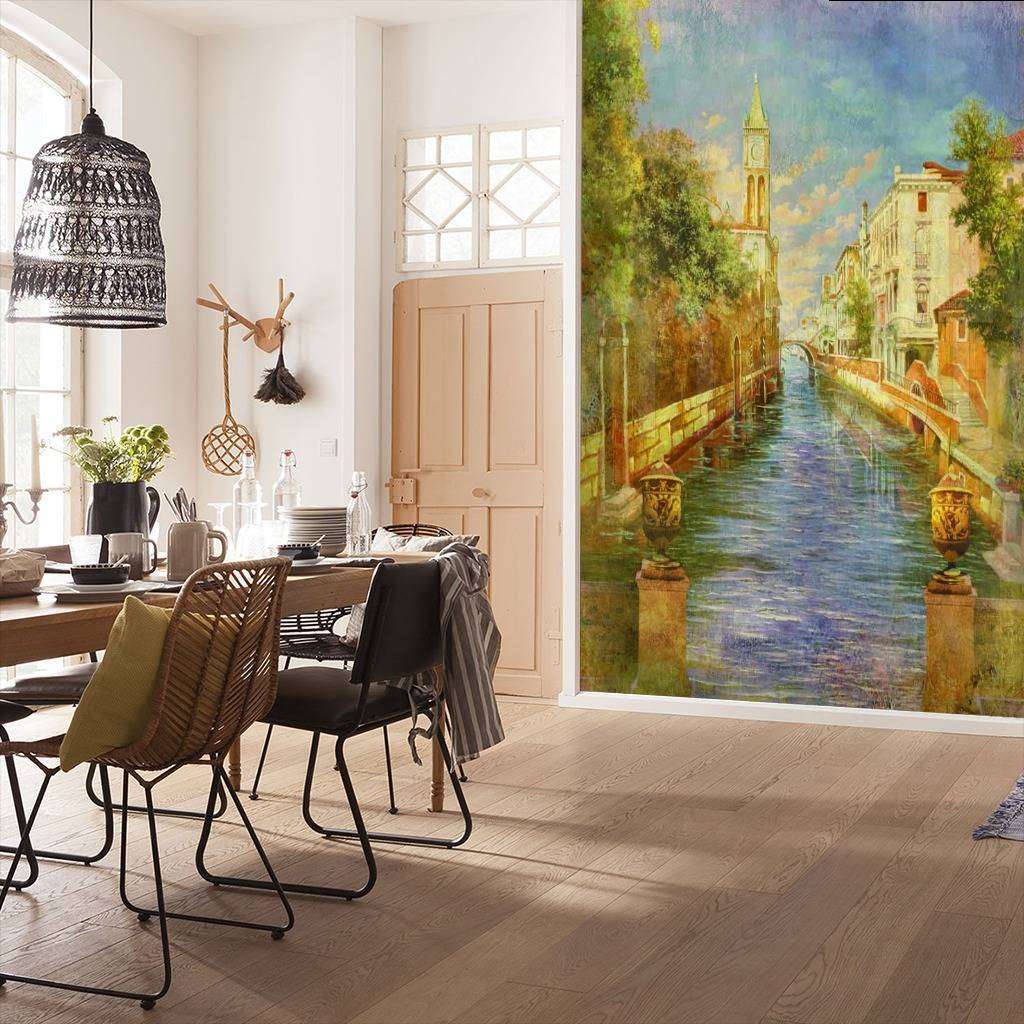 Фотообои в интерьере каналы венеции и часовня  11-092 фото