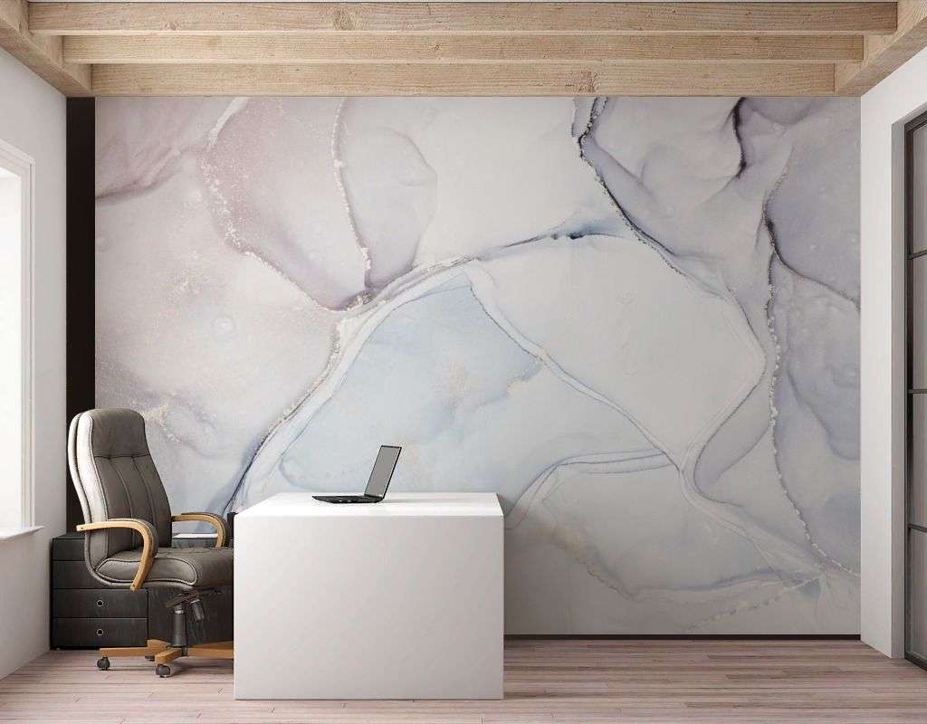 Фотообои в интерьере мрамор светло-голубой  9-2048 фото