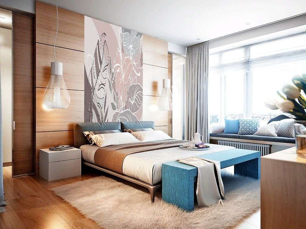 Фотообои в интерьере цветы абстракция  13-718 фото