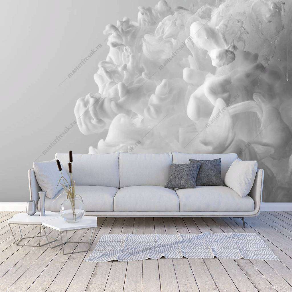 Фотообои в интерьере белый дым  9-1144 фото